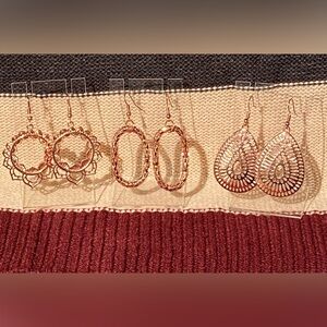 Paparazzi Copper tone 4 pair earrings